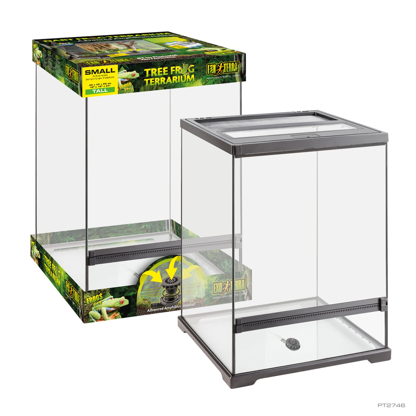 Terrario Tree Frog Exo Terra 45x45x60 - Design Avanzato per Anfibi Felici