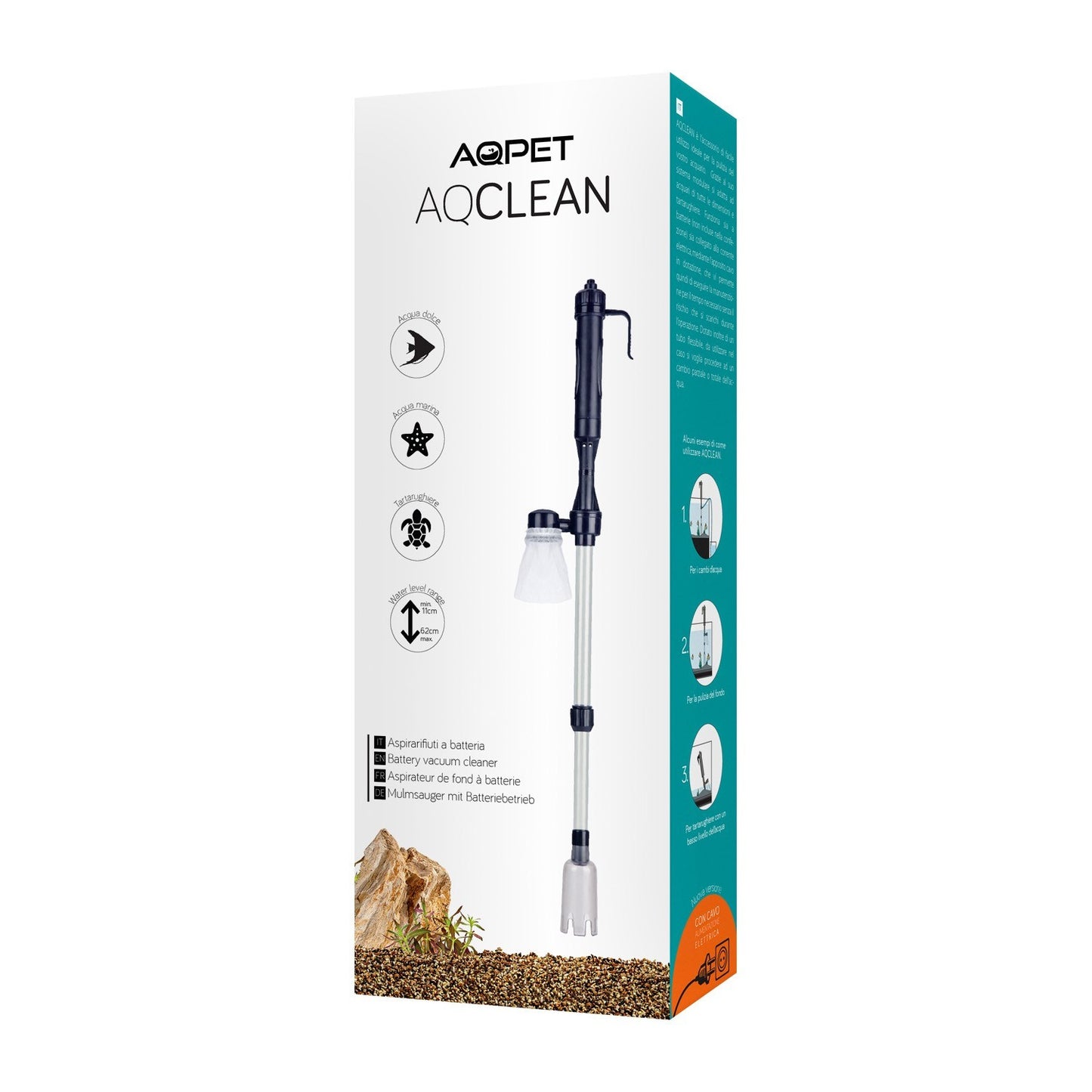 AQClean aspirarifiuti a Batteria con Alimentatore